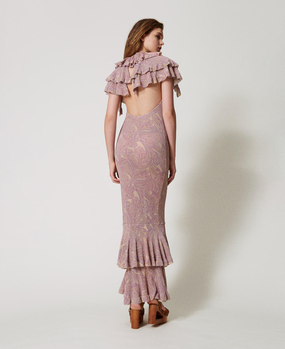 Maxistrickkleid „Lipari“ mit Print Paisleymuster-Print Small Lilac Frau 251TS3220_12591_03