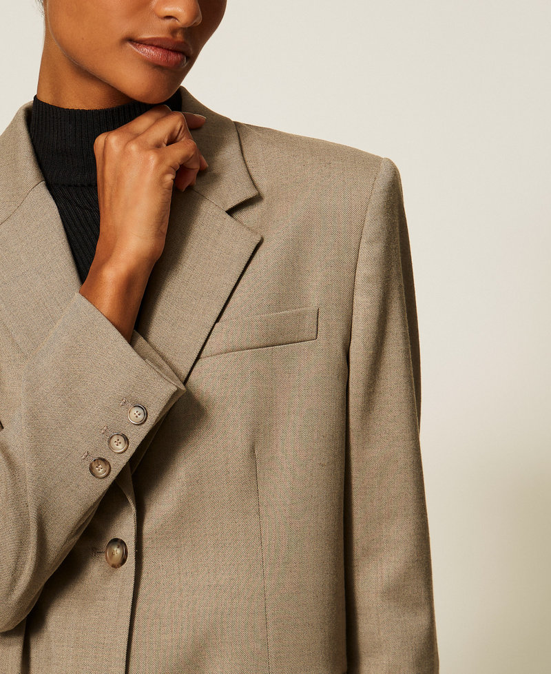 Blazer aus mattem Satin Kitt Frau 262TT2222_00369_05