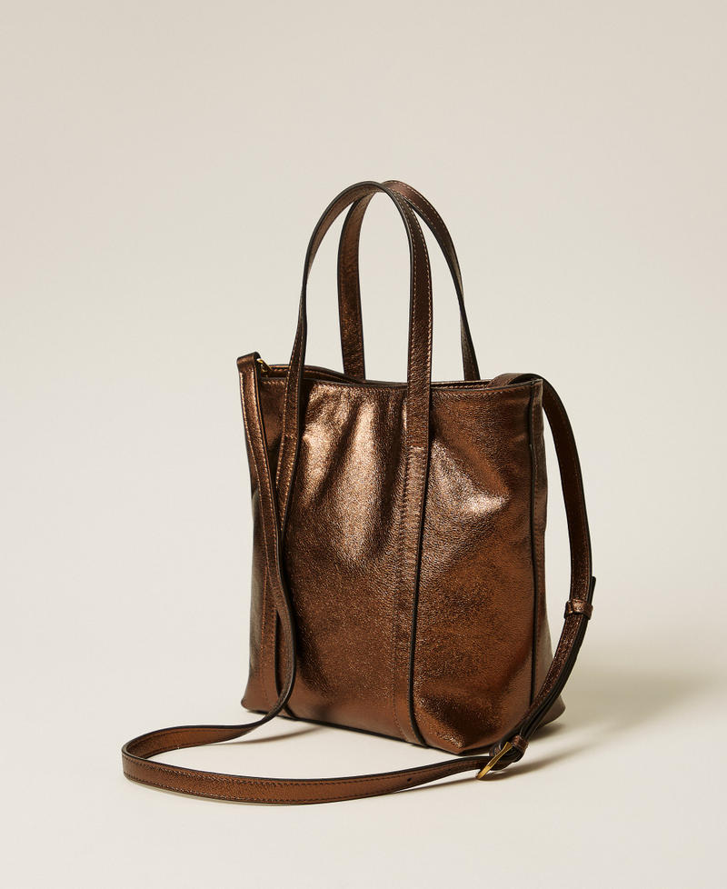 Cabas en cuir avec charm Bronze Femme 261TD8401_00061_03