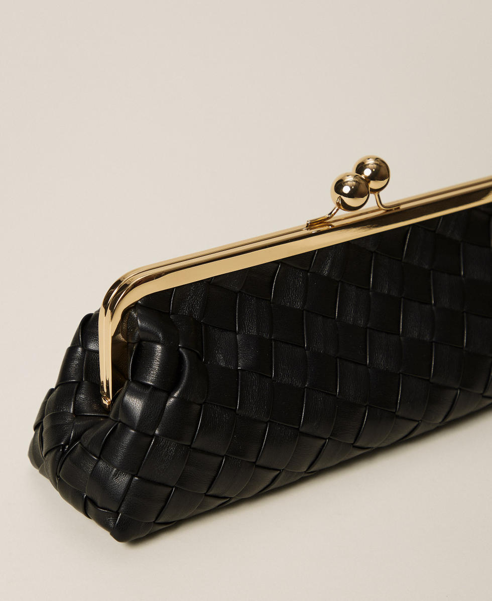 Pochette tress&eacute;e &agrave; la main Noir Femme 261TB7301_00006_03