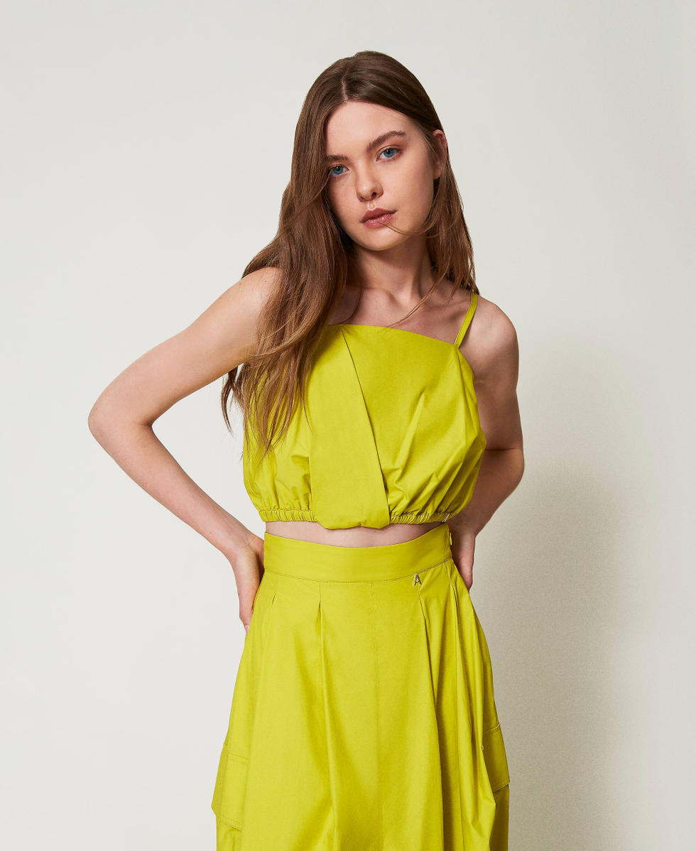 Poplin cropped top Citronelle Woman 251AP2273_00910_01