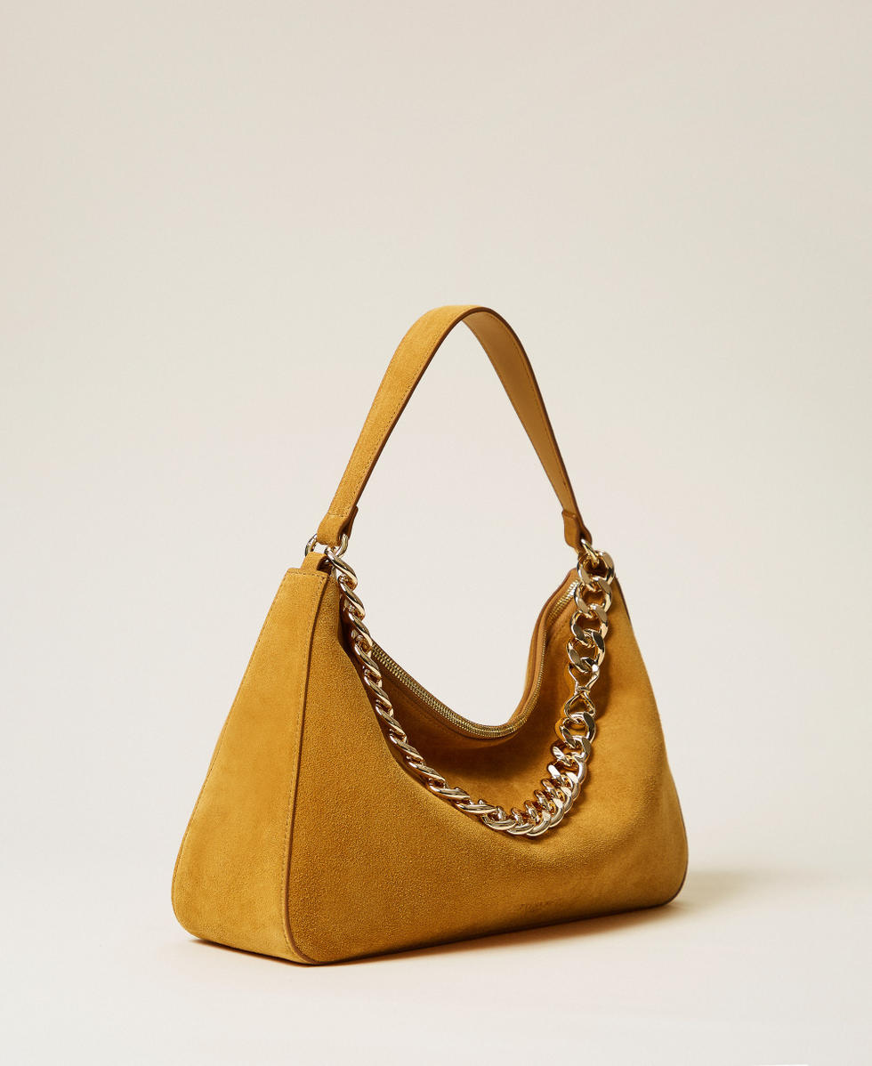 'Liliane' medium suede bag Mustard Yellow Woman 252TB7162_14245_01