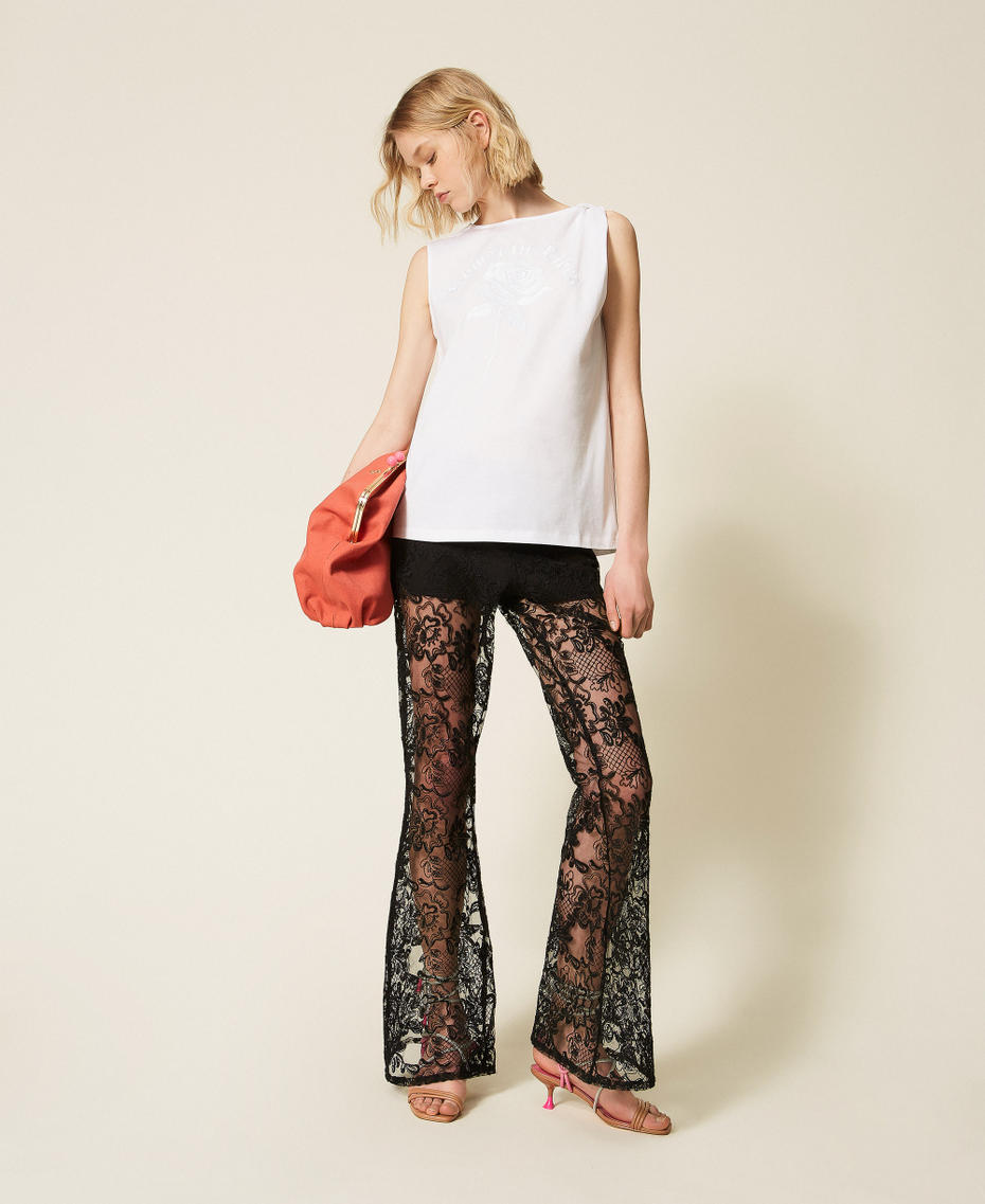 Top MYFO avec rose brod&eacute;e Blanc "Papers" Femme 261AQ2011_00840_01