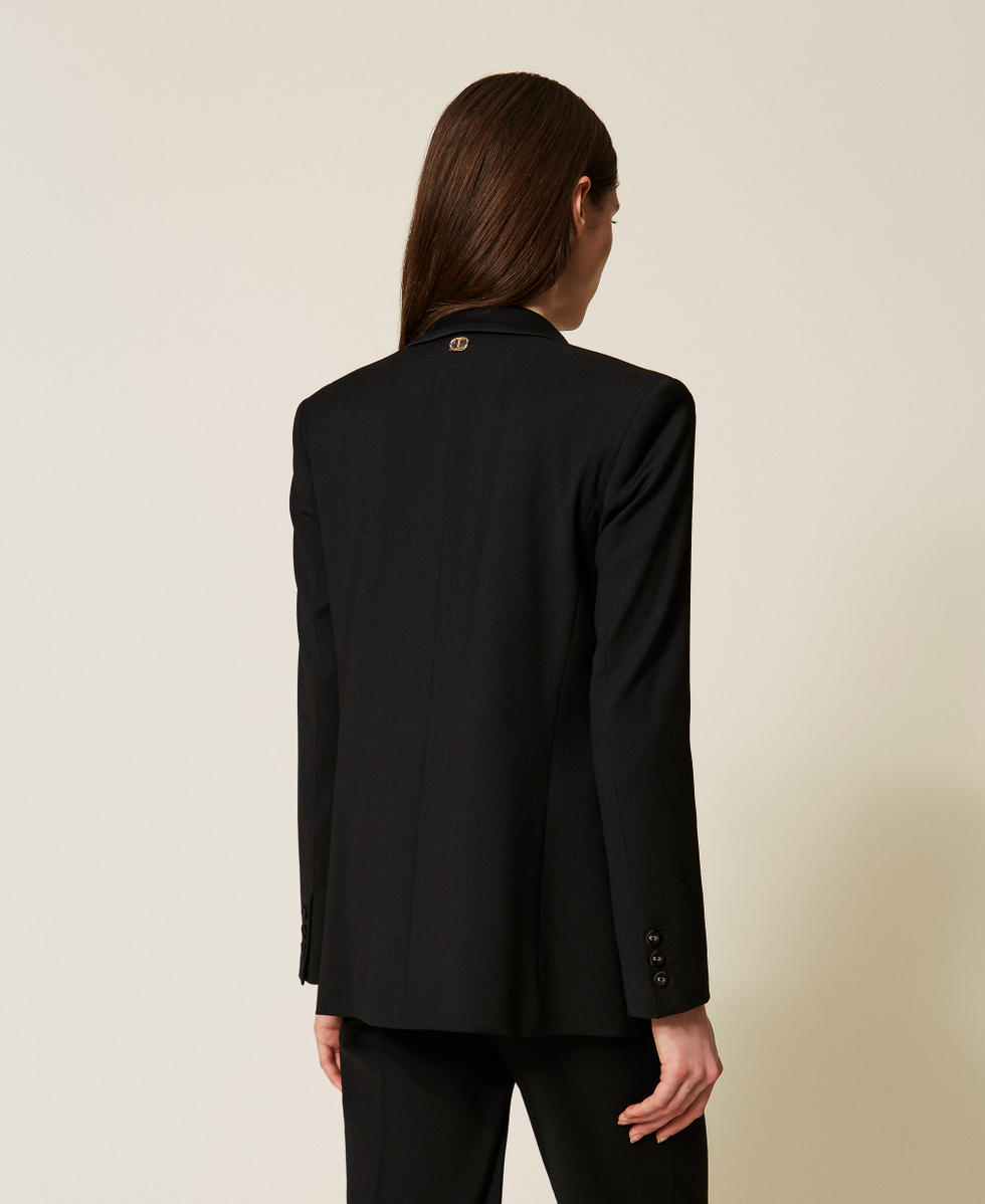Blazer with satin details Black Woman 252TT2121_00006_03