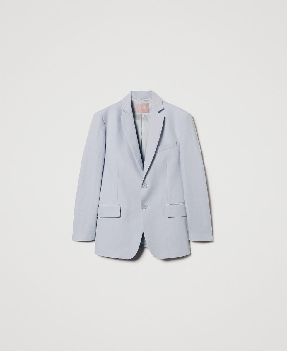 Sartorial-style cotton and linen twill blazer