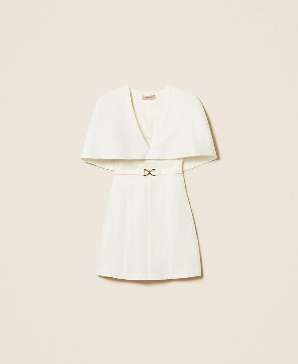 Kurzes Capekleid aus Leinenmischung