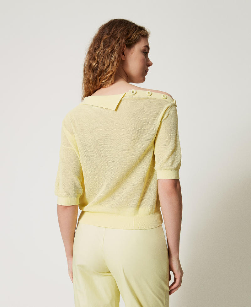 Asymmetrischer One-Shoulder-Pullover Yellow Pear Frau 251AX3031_12348_02