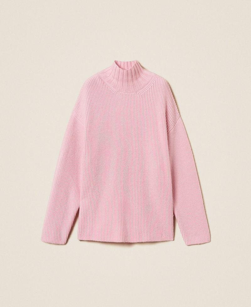 Wool blend turtle neck jumper Fairy Tales Pink Woman 252AT3140_12828_S0
