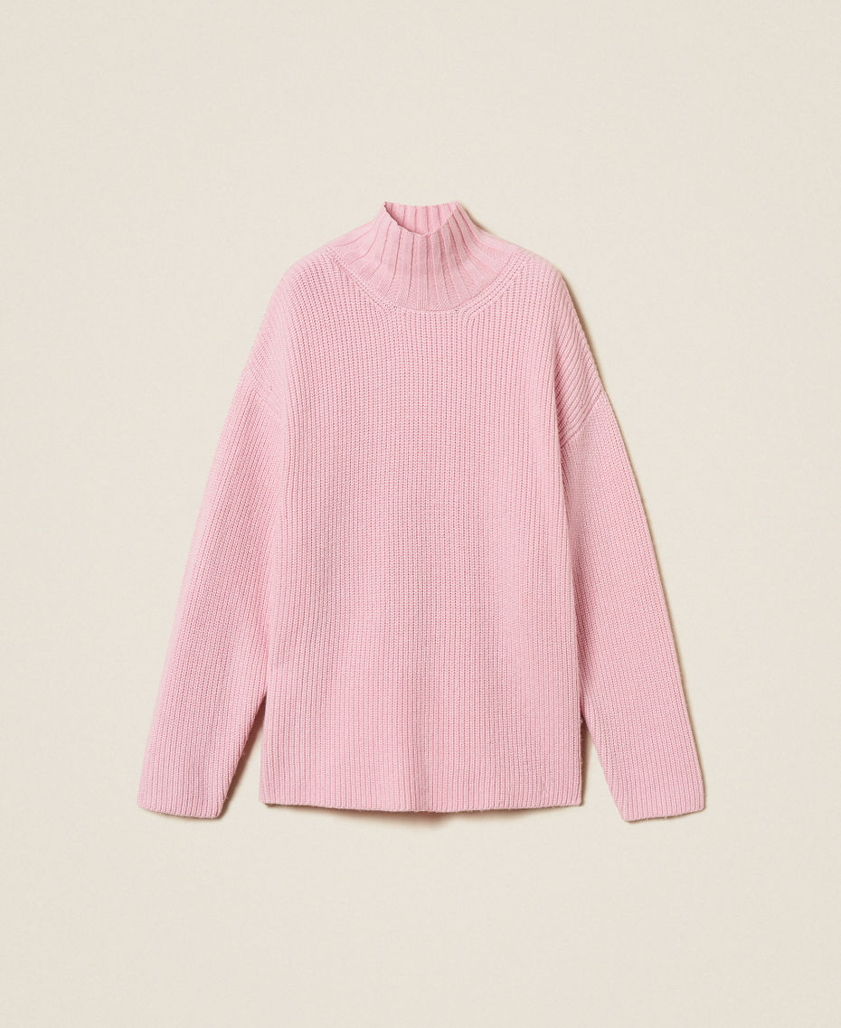 Wool blend turtle neck jumper Fairy Tales Pink Woman 252AT3140_12828_S0