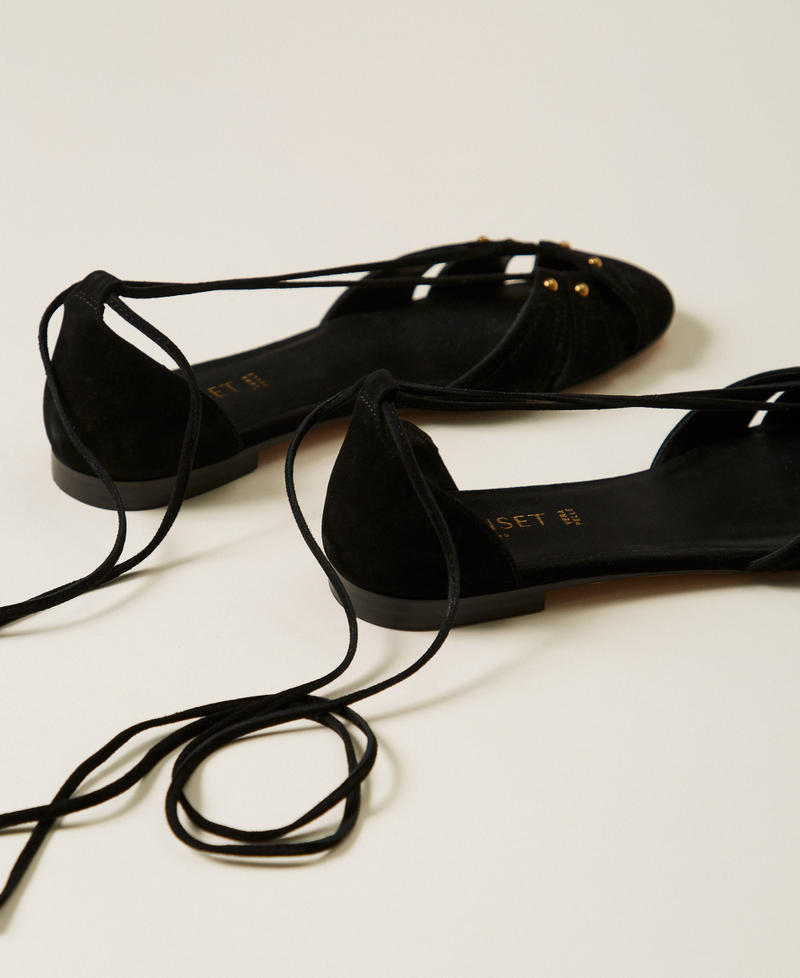 Suede ballet flats Black Woman 261TGT132_00006_03