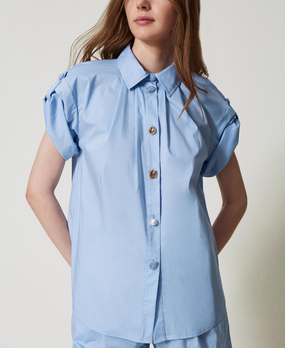Camisa de popelina con botones Azul &laquo;Blue Topaz&raquo; Mujer 251LM2KFF_12106_04