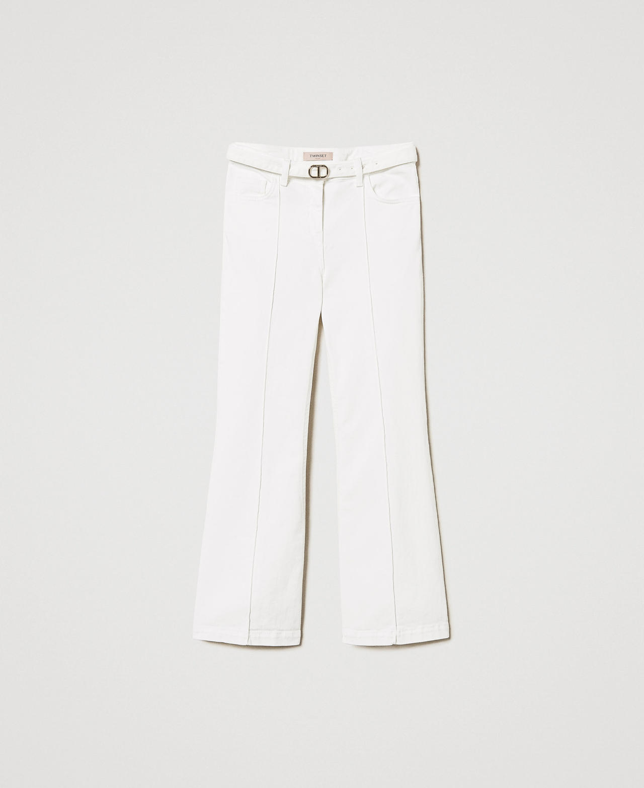 Bull cropped trousers White Denim Woman 251TT2240_01226_0S