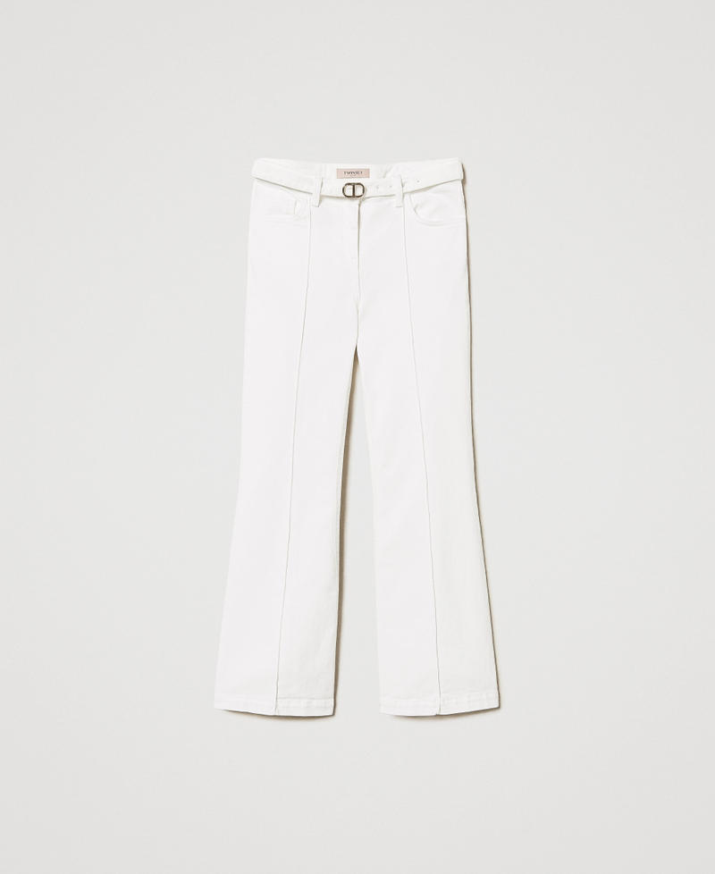Bull cropped trousers White Denim Woman 251TT2240_01226_0S