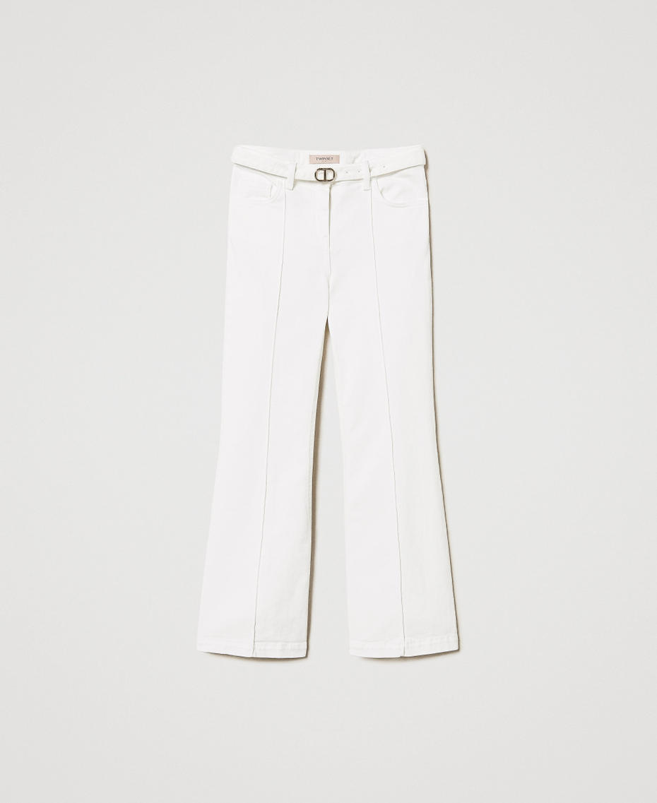 Bull cropped trousers White Denim Woman 251TT2240_01226_S0