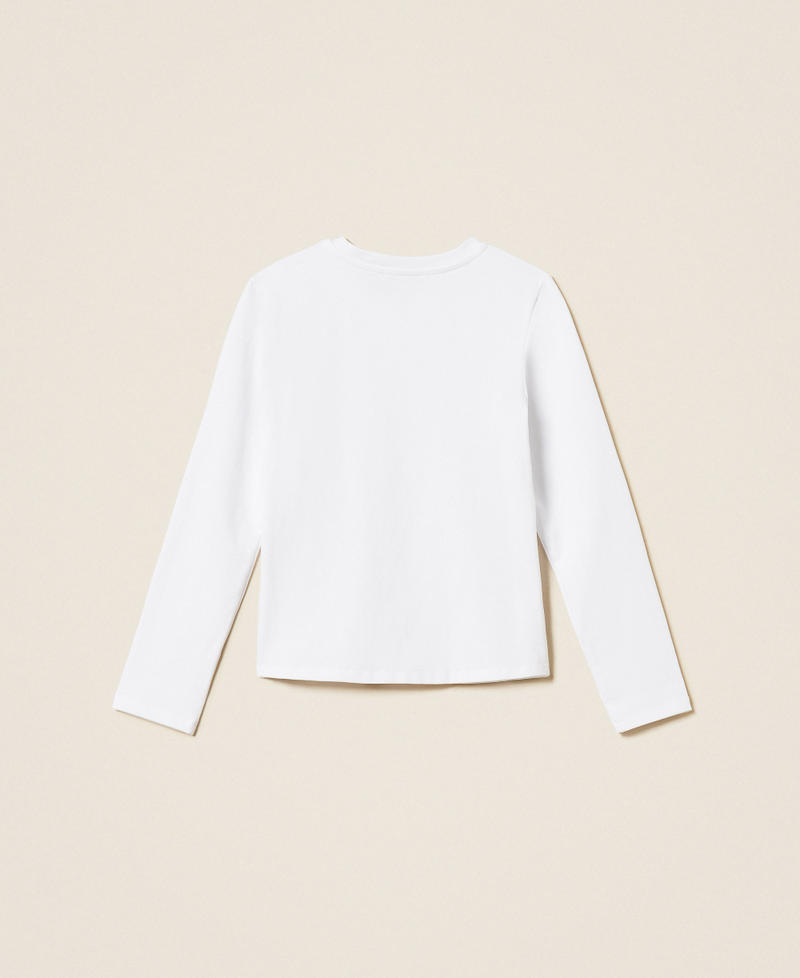 T-shirt regular con cuore Off White Cuore Magenta Bambina 262GJ2291_14008_S1