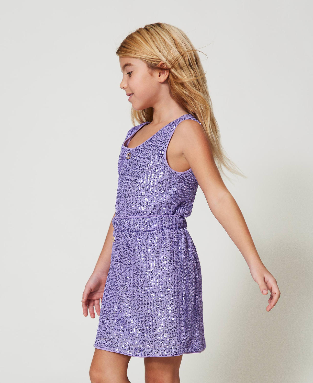 Full sequin miniskirt Pastel Violet Girl 251GJ2530_11862_02