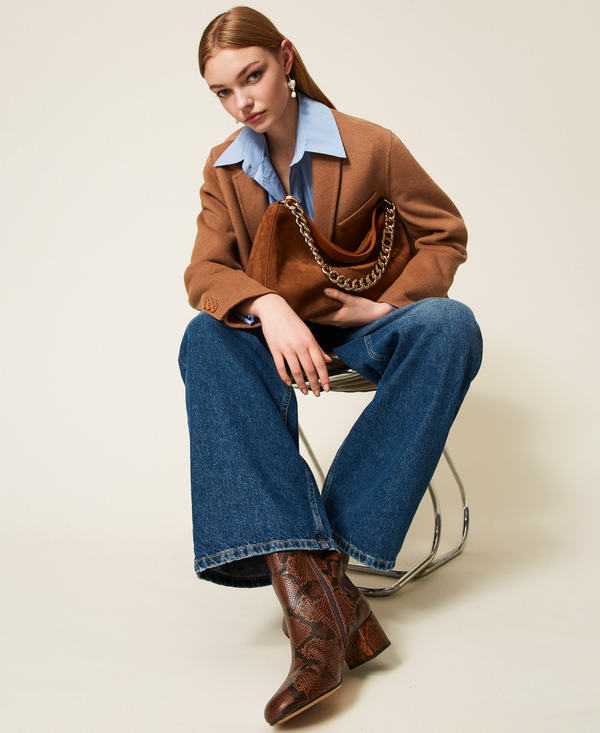 'Liliane' medium suede bag