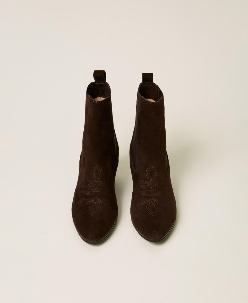 Suede ankle boots Coffee Woman 262TGT040_00203_04