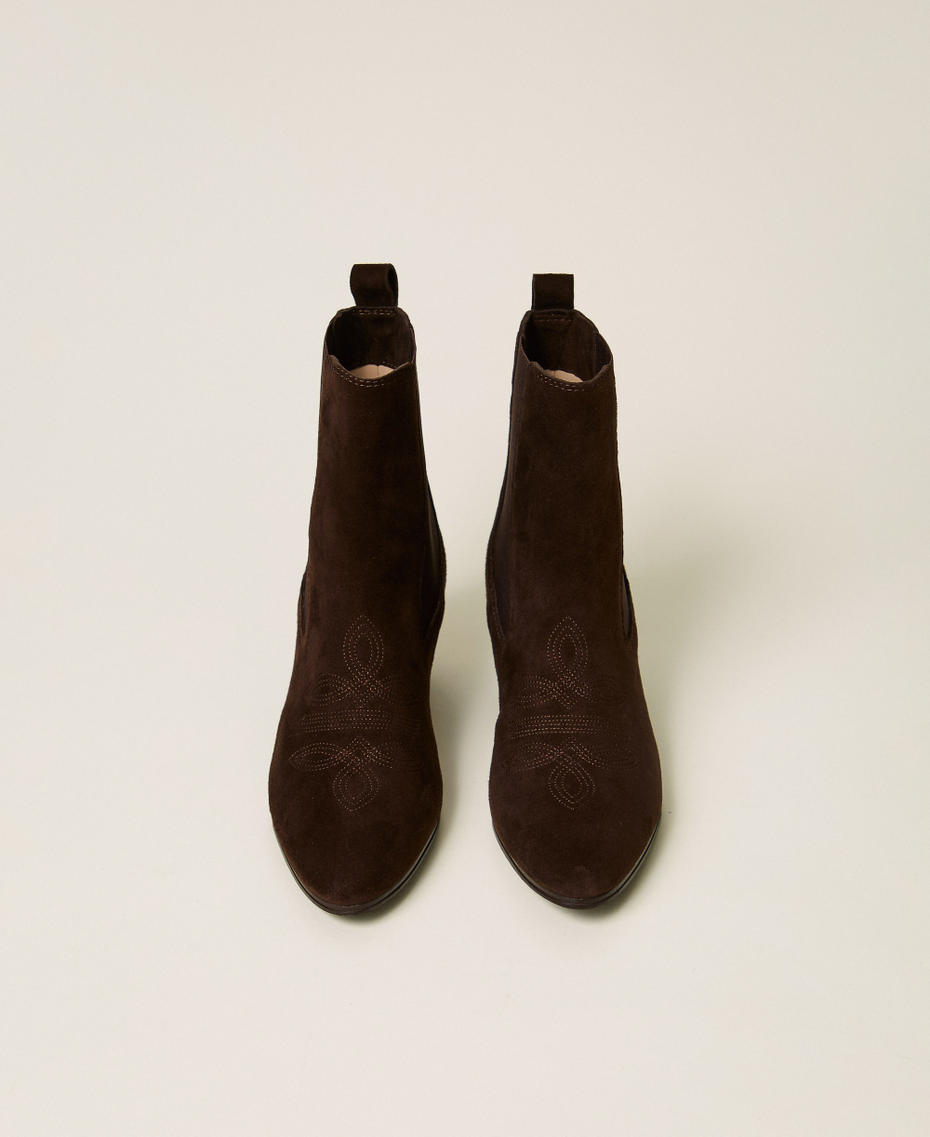 Suede ankle boots Coffee Woman 262TGT040_00203_04