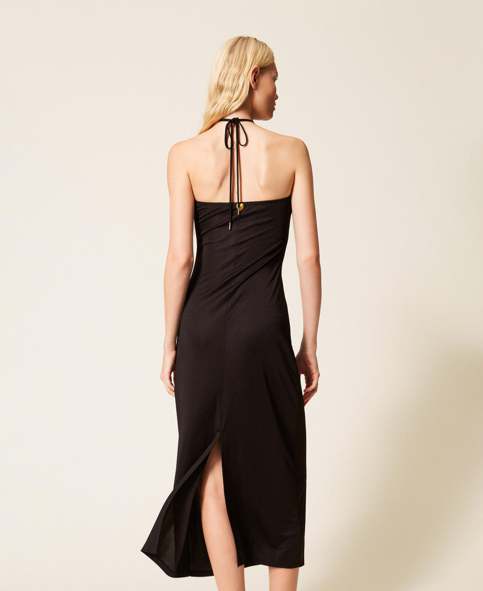 Robe longue avec sequins brod&eacute;s Noir Femme 261LB2SCC_00006_03