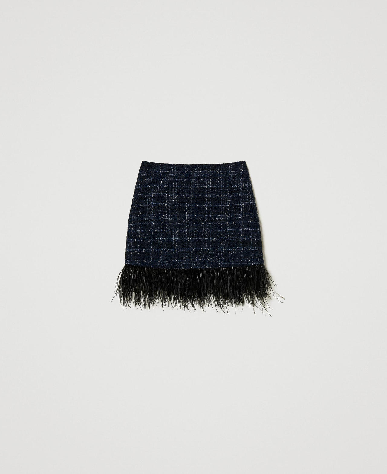 Scee by twin set Minigonna bouclé con piume