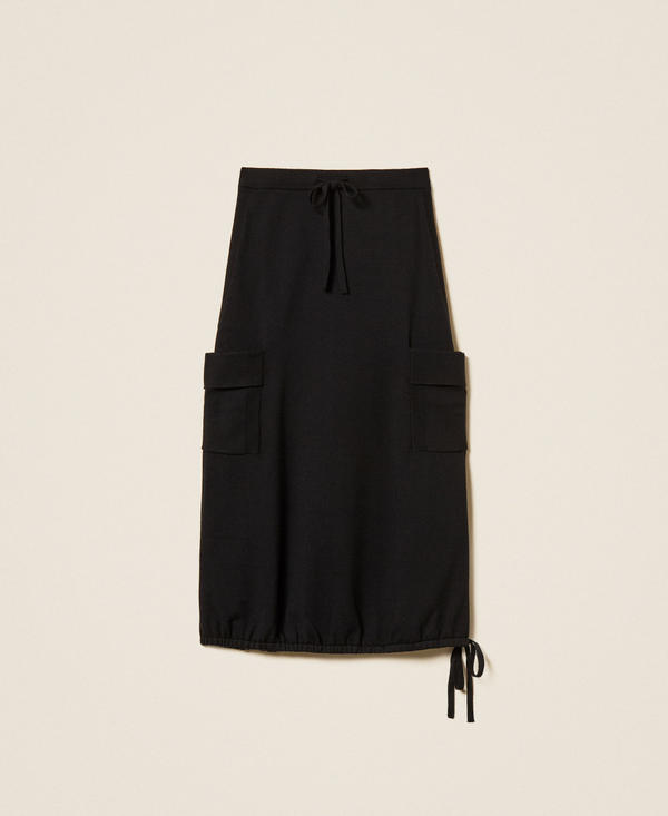 Gonna lunga in maglia con tasche