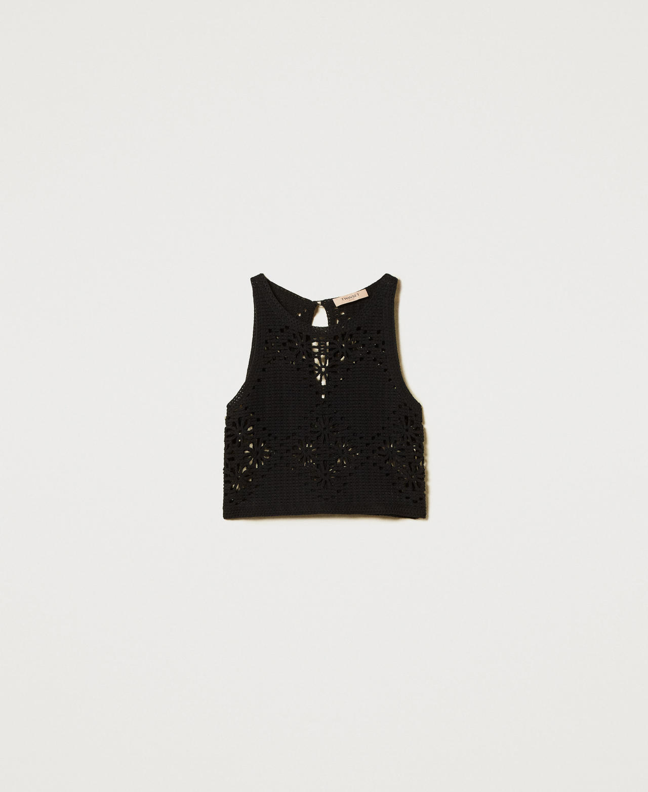 Floral crochet top Black Woman 251TT3202_00006_0S