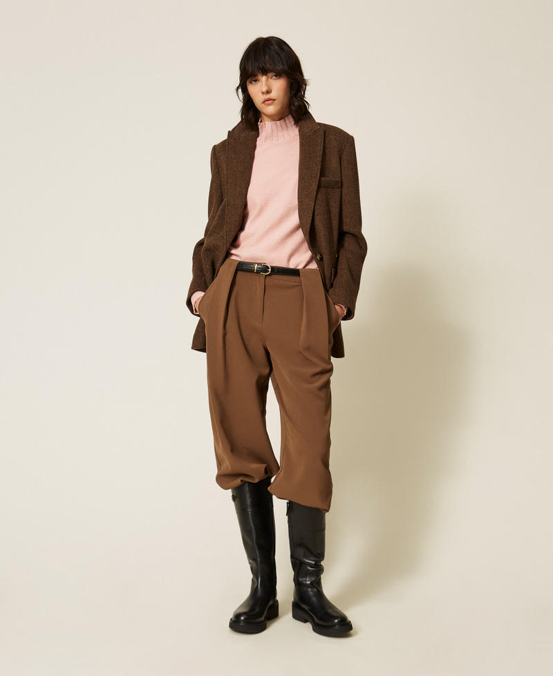 Pantalon ample en cady avec ceinture Teck Femme 262LI2DPP_13661_T0