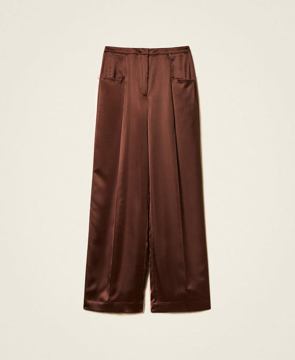 Атласные брюки палаццо