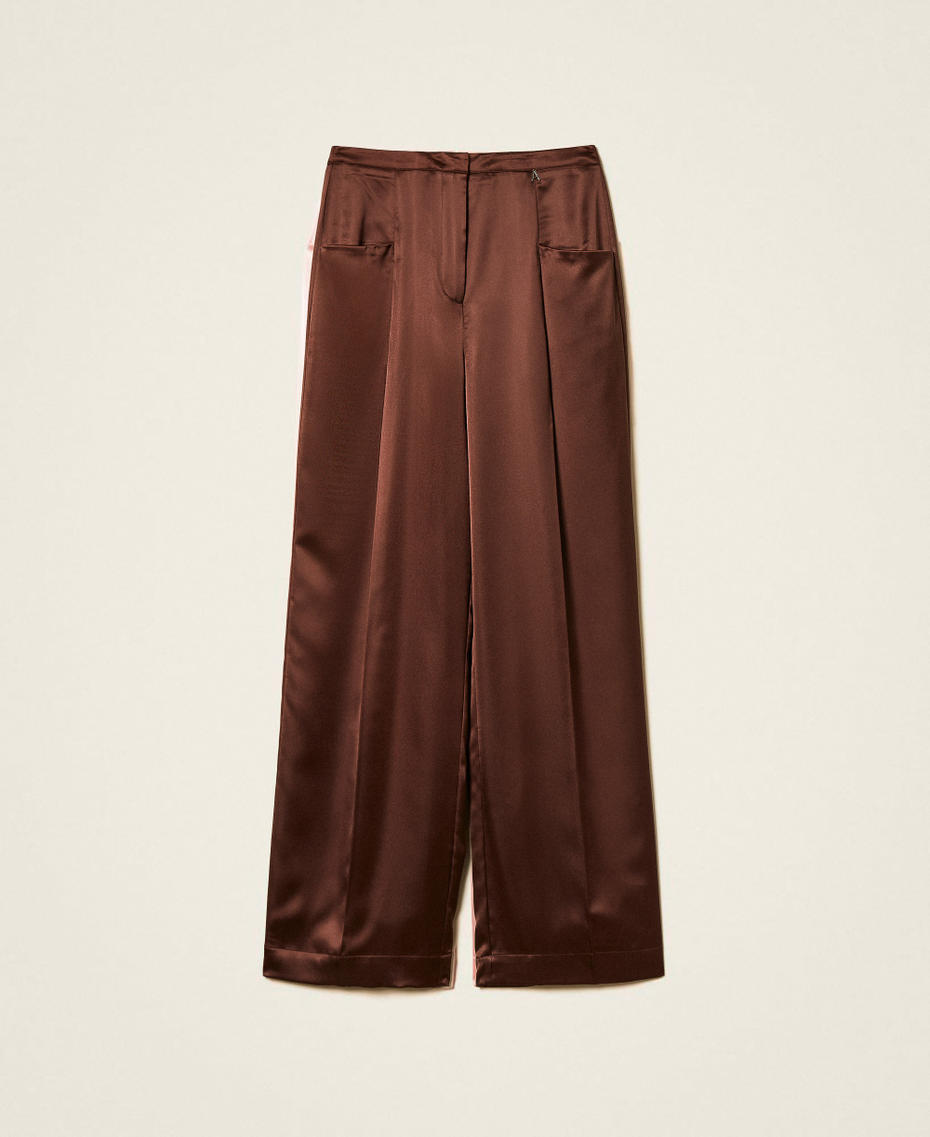 Satin palazzo trousers Chocolate Lab Woman 261AP2254_10780_S0