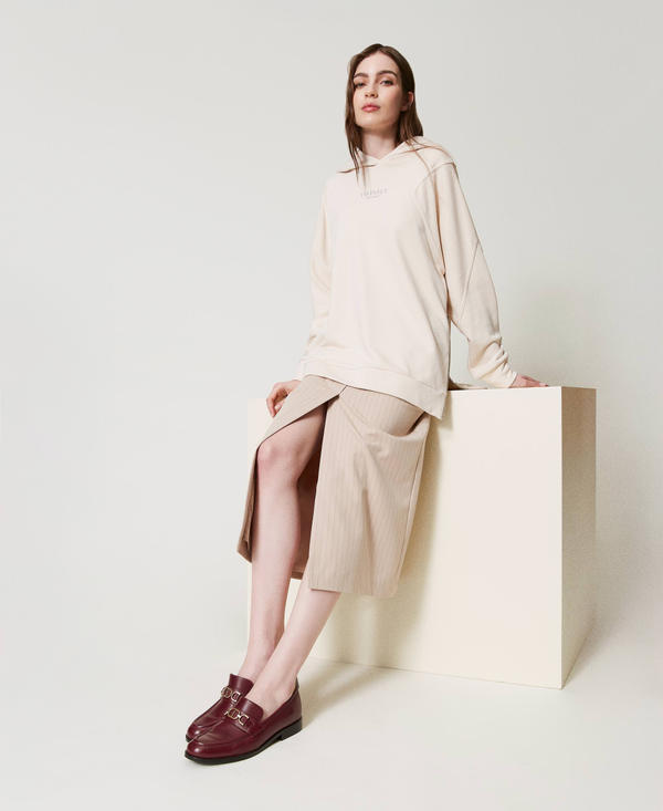 Leather loafers with Oval T clasp