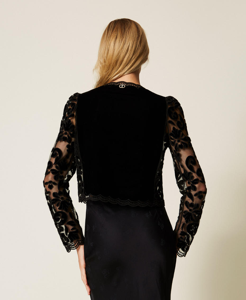 Tulle jacket with embroidery Baroque/Black Embroidery Woman 252TT2090_12894_03