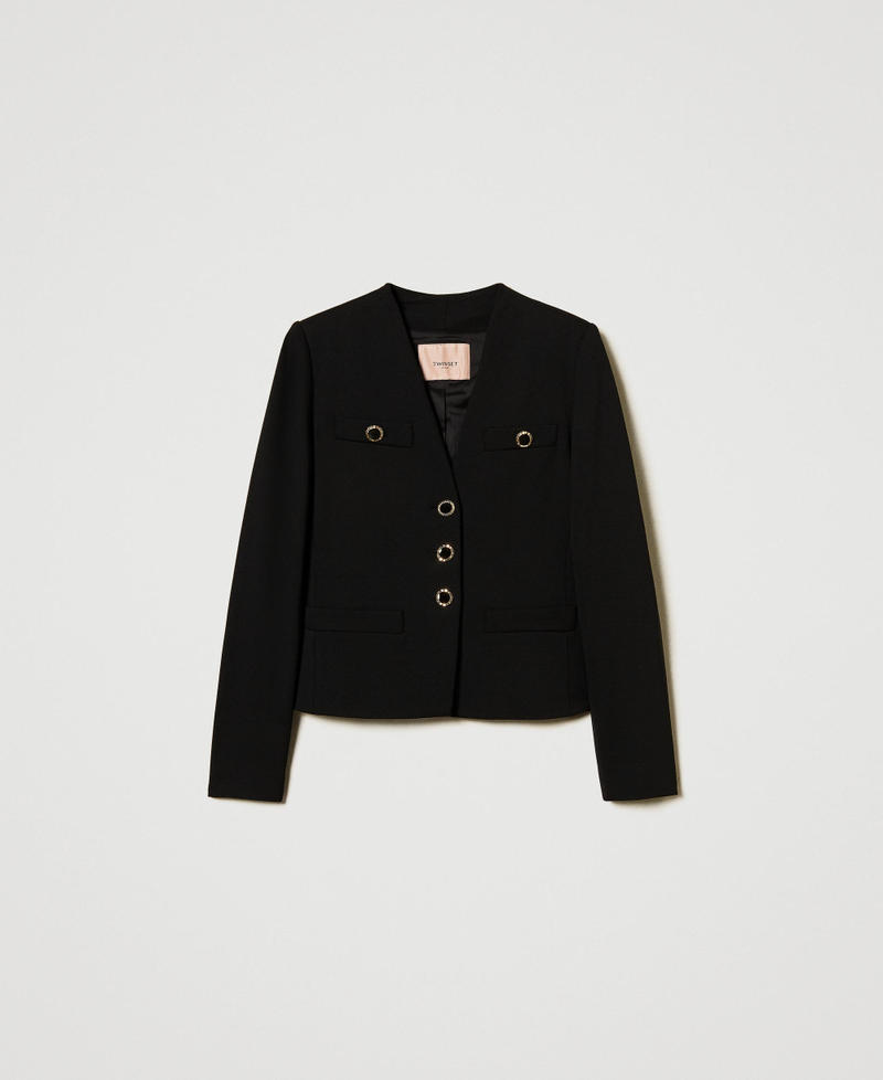 Blazer mit Schmuckknöpfen Schwarz Frau 251TP2131_00006_S0