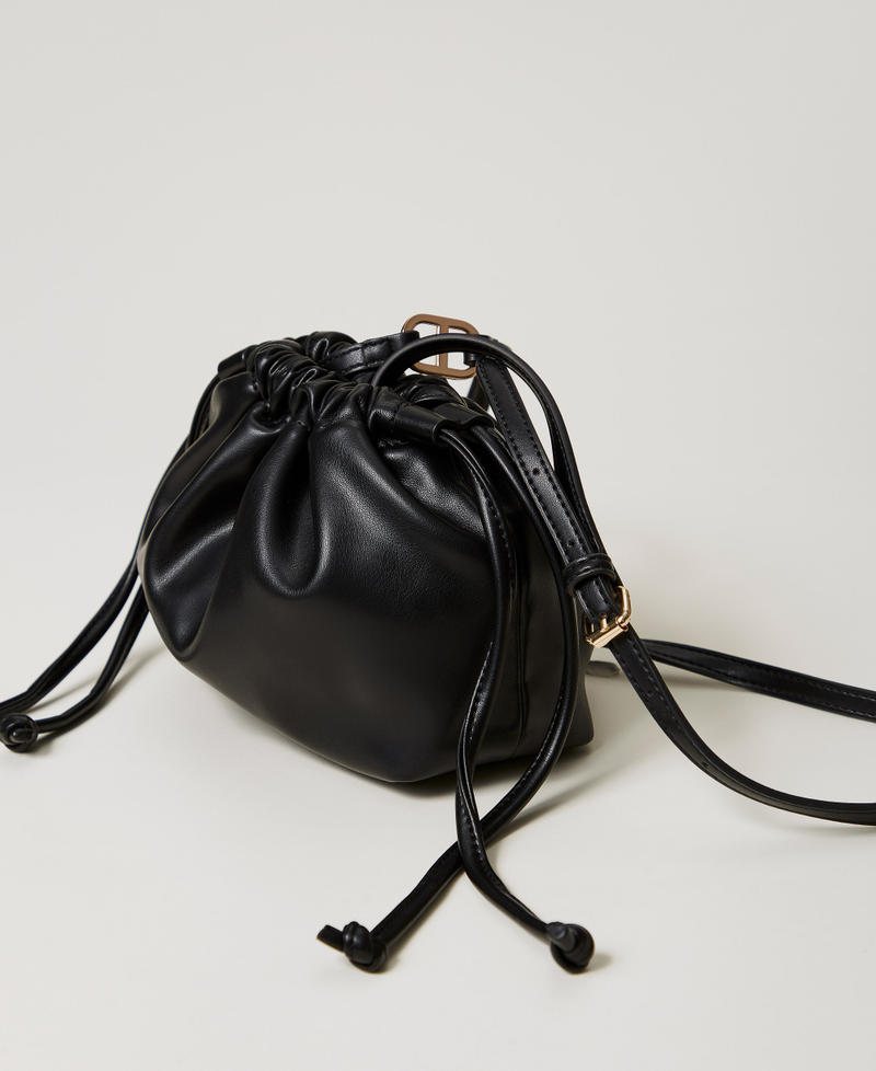 Borsa a tracolla con arricciatura Nero Donna 251TD8032_00006_02
