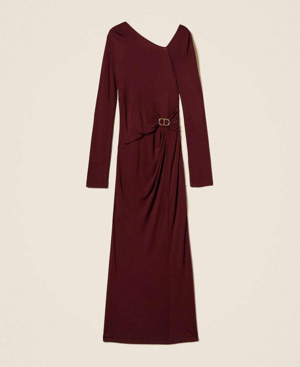 Robe midi avec drapé et Oval T Violet « Winetasting » Femme 252TP2023_05609_S0