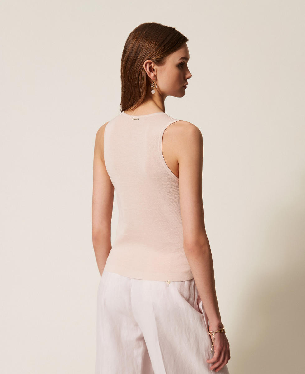 Knit top with sequins Pink Sand Woman 261TP3301_00570_03