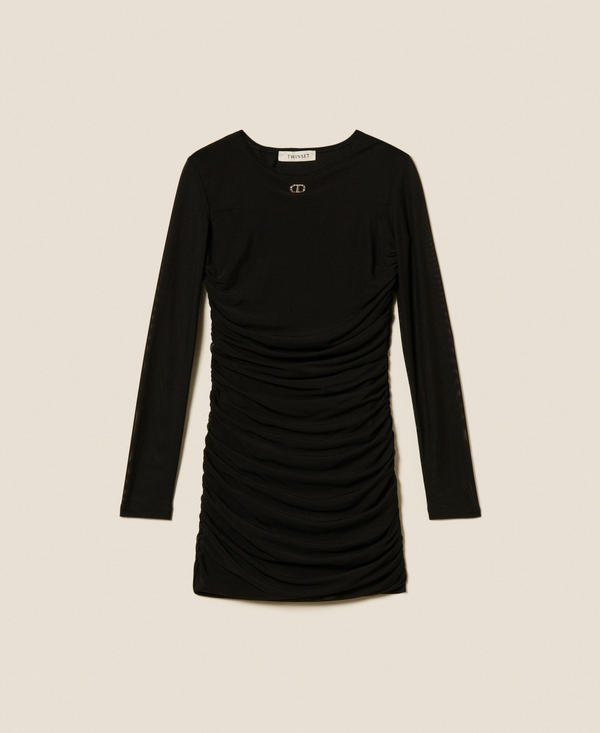 Short tulle dress with gathering