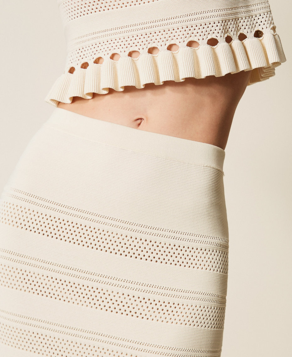 Knit midi skirt with ruffles Mother Of Pearl Woman 261TP3083_00059_04