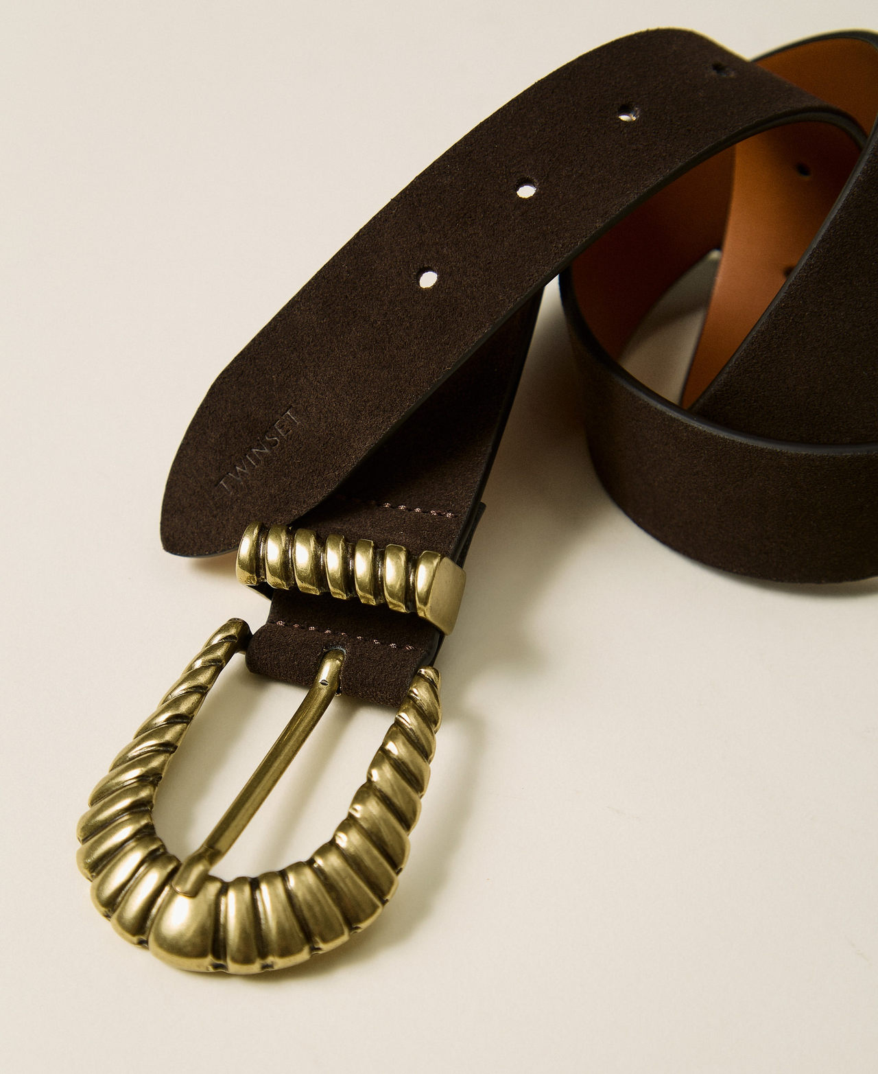 Suede belt Darkness Brown Woman 262TO5291_13411_02