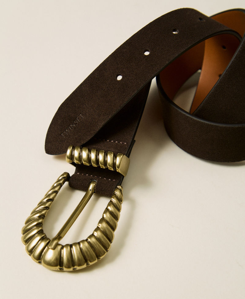 Suede belt Darkness Brown Woman 262TO5291_13411_02