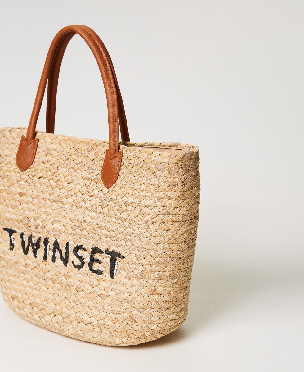 Straw shopper with logo