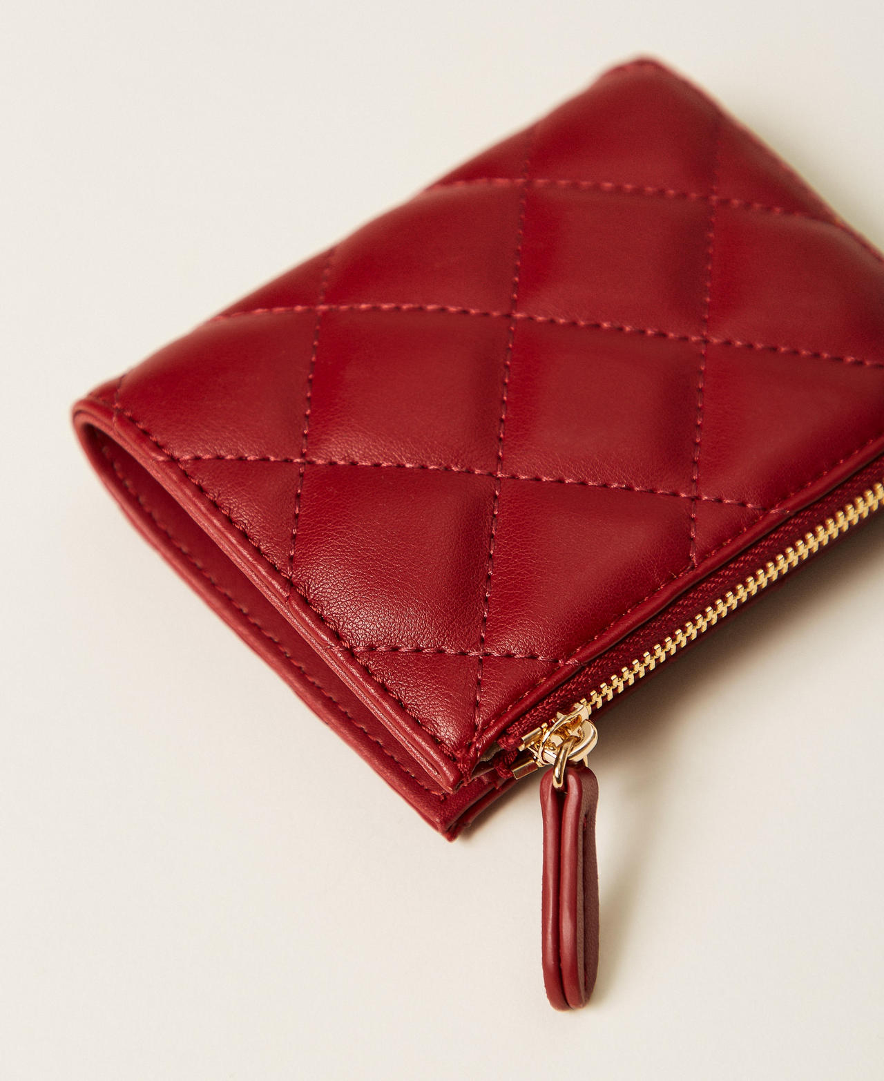 Quilted wallet with logo Pompeiian Red Woman 262TH7012_11755_02