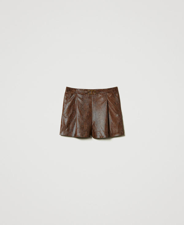 Shorts effetto pelle lizard