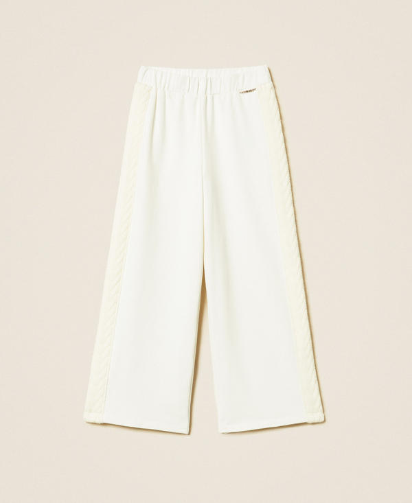 Palazzohose aus Sweatstoff und Strickgewebe