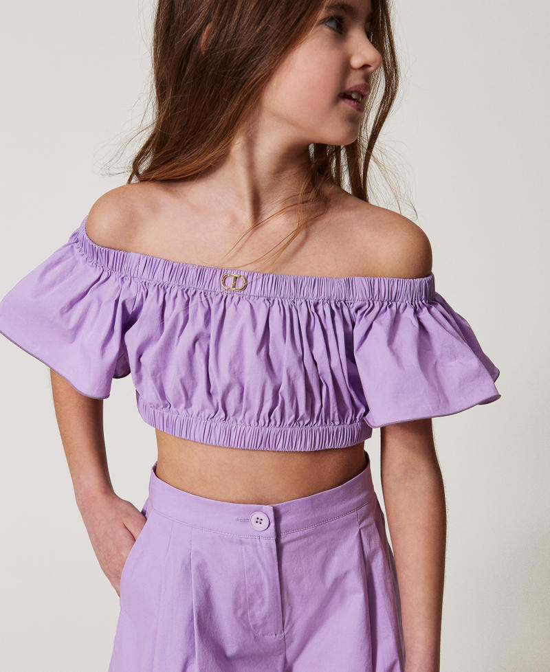 Poplin top and shorts Pastel Violet Girl 251GJ2422_11862_04