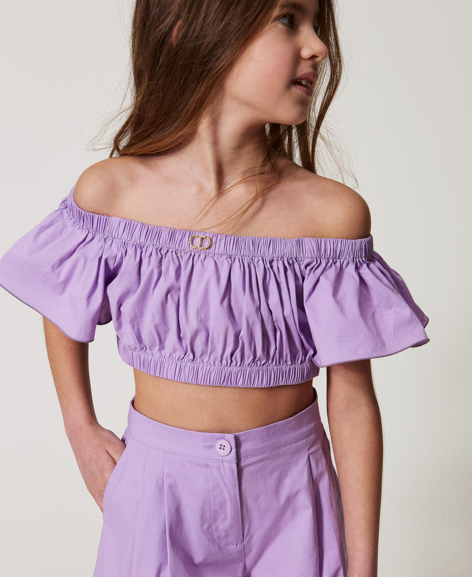 Poplin top and shorts Pastel Violet Girl 251GJ2422_11862_04