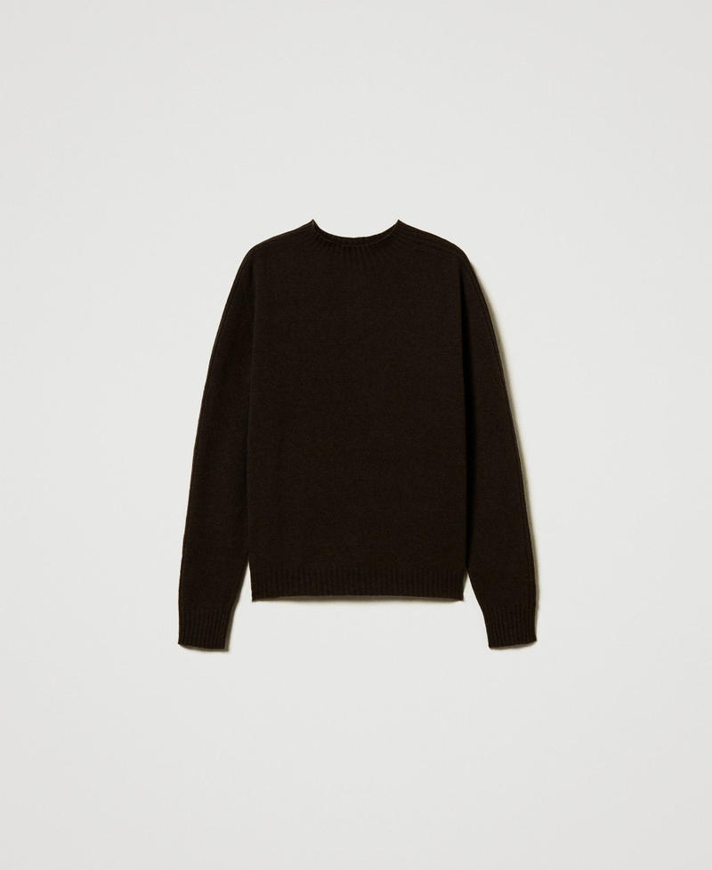 Cashmere turtleneck jumper Coffee Chocolate Woman 242TT3343_11946_S0