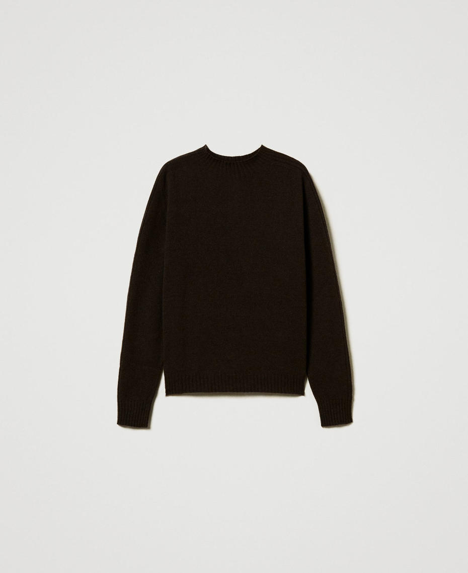 Cashmere turtleneck jumper Coffee Chocolate Woman 242TT3343_11946_S0