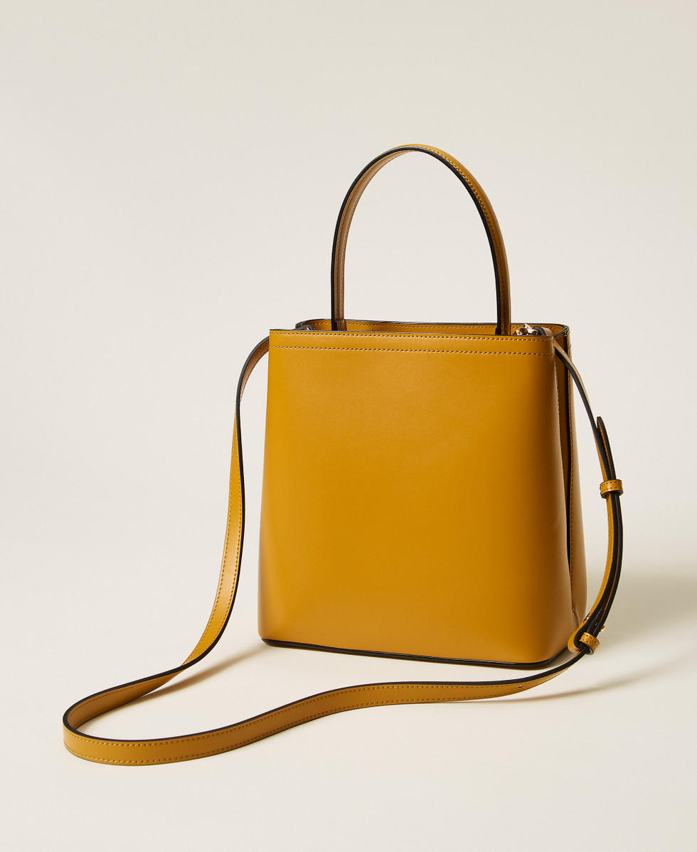 Small 'First Class' bag with Oval T clasp Mustard Yellow Woman 252TB7304_12607_03