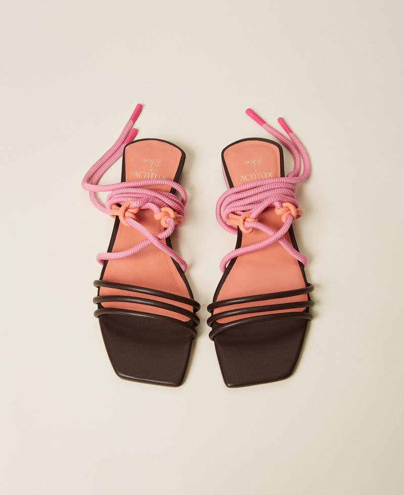 MYFO colour block flat sandals "Mahogany" Orange Woman 261AQT012_10060_04